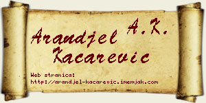 Aranđel Kačarević vizit kartica